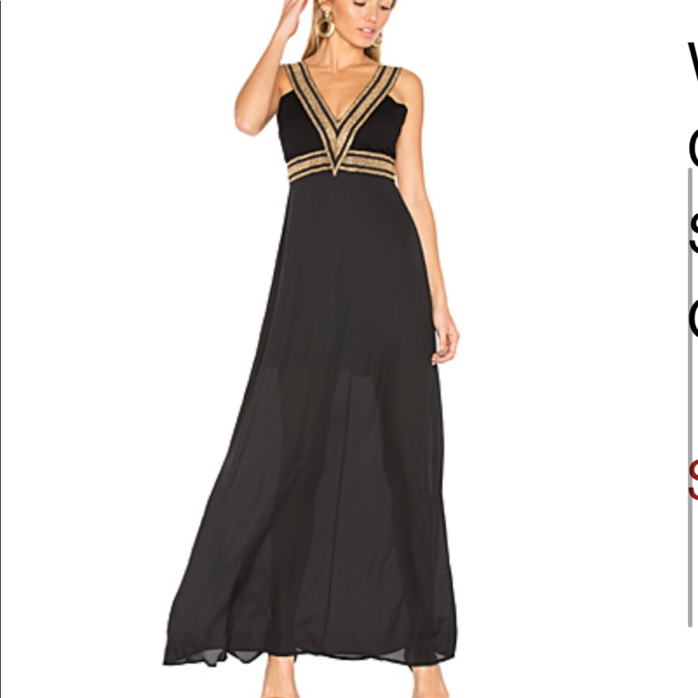 WYLRD Black and gold evening maxi dress - Size XS